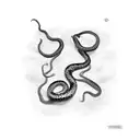 snake with two heads going in different directions. one head is going for love and security, other is for adventure tattoo design idea