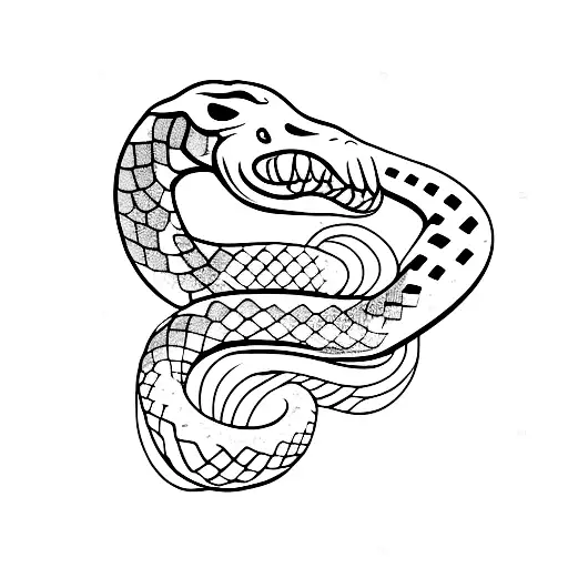 snake in water tattoo design idea
