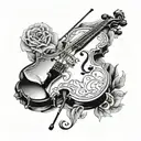 fiddle tattoo design idea