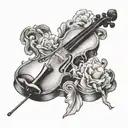 fiddle tattoo design idea