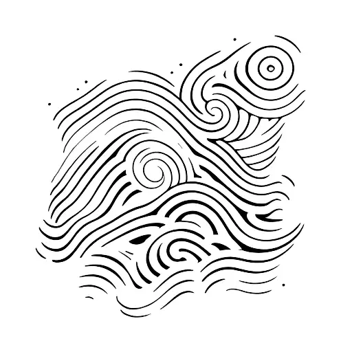 Wave-shaped PS5 controller tattoo design idea