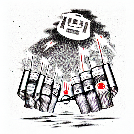 ROBOT NUCLEAR WAR A BOM  tattoo design idea