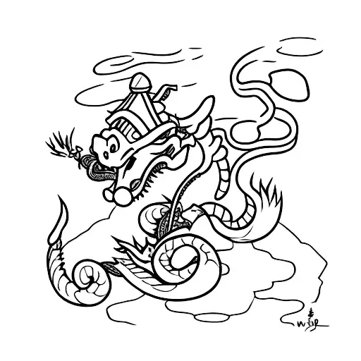 a simple mushu tattoo design idea