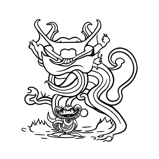 mushu  siluete tattoo design idea