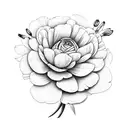 ranculus flower with azalea and tulips  tattoo design idea