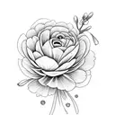 ranculus flower with azalea and tulips  tattoo design idea
