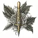 parchemin stylo plume sablier tattoo design idea