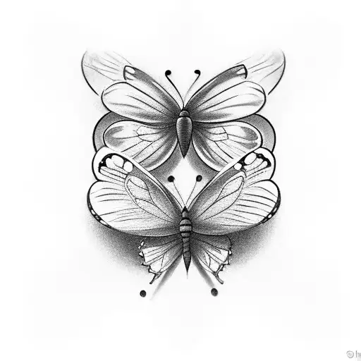 2 small butterflies that represent my great-grandmother and my mother for a man tattoo design idea