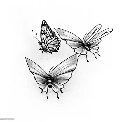 2 small butterflies that represent my great-grandmother and my mother tattoo design idea