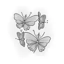 2 small butterflies that represent my great-grandmother and my mother for a man tattoo design idea