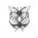 2 small butterflies that represent my great-grandmother and my mother for a man tattoo design idea