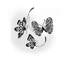 2 small butterflies that represent my great-grandmother and my mother for a man tattoo design idea