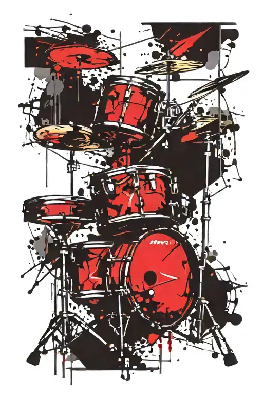 Drum set tattoo design idea