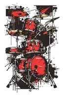 Drum set tattoo design idea