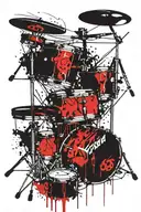 Drum set tattoo design idea