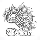 Infinity based tattoo design very Simple and small   with 4 names as Ashok, Uma, vijayashree, sanjay. tattoo design idea