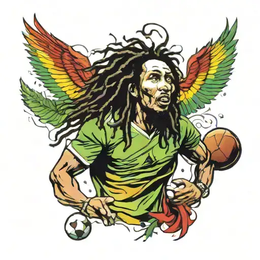 Bob marley football player tattoo design idea