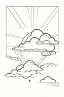  sun rays shining through clouds tattoo design idea