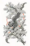 999 wrapped in cherry blossom tree tattoo design idea