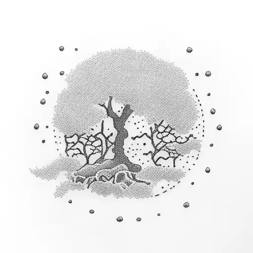 Cherry tree tattoo design idea