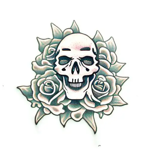 Skull and Roses. Grateful Dead.  tattoo design idea