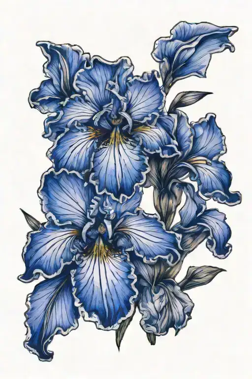 iris flowers tattoo design idea