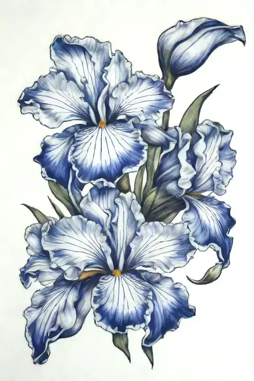 iris flowers tattoo design idea