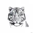 black tiger orange eyes lightning tattoo design idea