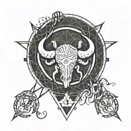 Scorpio and taurus zodiac tattoo design idea