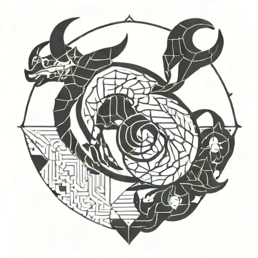 Scorpio and taurus zodiac sign tattoo design idea