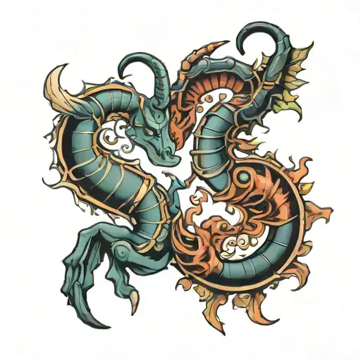 Scorpio and taurus zodiac tattoo design idea