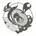 Scorpio and taurus zodiac sign tattoo design idea