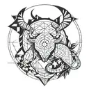 Scorpio and taurus zodiac sign tattoo design idea