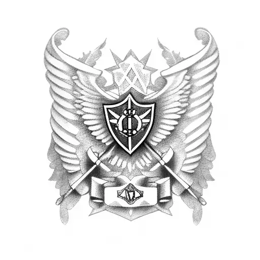 police military cross wings love tattoo design idea