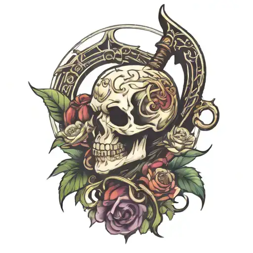 cursed scythe  tattoo design idea