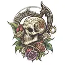 cursed scythe  tattoo design idea