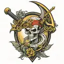 cursed scythe  tattoo design idea