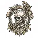 cursed scythe  tattoo design idea