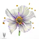 Orange Blossom, California Poppy, Black eyed Susan, Purple Violet tattoo design idea