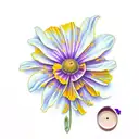 Orange Blossom, California Poppy, Black eyed Susan, Purple Violet tattoo design idea