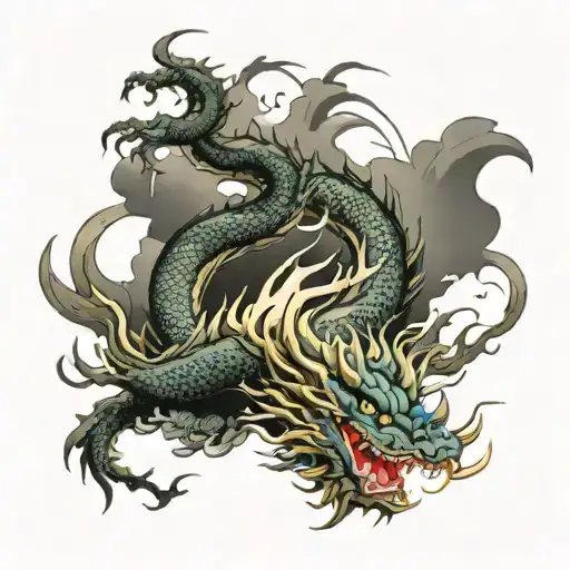 dragon cloud storm clouds with lightning storm cloud tattoo design idea