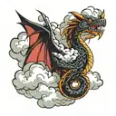 dragon cloud storm clouds with lightning storm cloud tattoo design idea