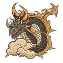 dragon cloud storm clouds with lightning storm cloud tattoo design idea