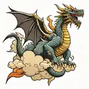 dragon cloud storm clouds with lightning storm cloud tattoo design idea