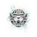 jaguar aztec warrior hungry tattoo design idea