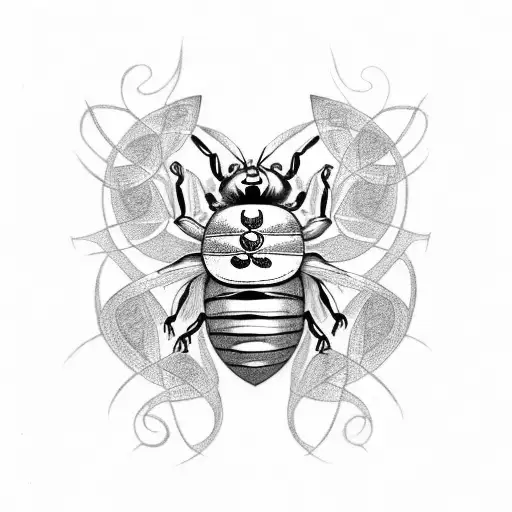 basi celtic bee, no shading tattoo design idea