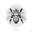 basic celtic bee, no shading tattoo design idea