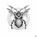 basic celtic bee, no shading tattoo design idea