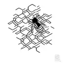 bee emoji inside a honeycomb shape tattoo design idea