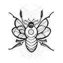 simple happy bee tattoo design idea